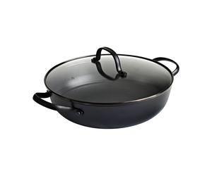 Satake Cacerola Satake de hierro fundido ligero con tapa de cristal 26 cm