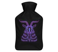 Satan - Botella de agua de goma de cabra con cubierta de felpa suave, bolsa de agua caliente para invierno, manos y pies, protección contra el frío, 1000 ml