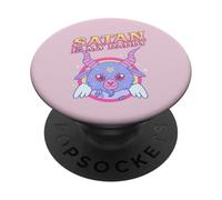 Satan Is My Daddy (Divertido y Lindo pequeño Diablo gráfico) PopSockets PopGrip Adhesivo