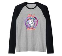Satán Unicornio Gótico Sarcástico Camiseta Manga Raglan