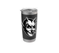 Satanás Diablo Fumar Lucifer Gótico Blackwork Vaso térmico de acero inoxidable de doble pared