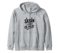 Satanás es mi copiloto Cita de Humor Oscuro Sudadera con Capucha