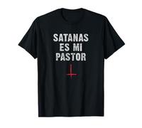 Satanas Es Mi Pastor Occult Gothic Grunge Satan Devil Black Camiseta