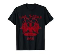 Satanás me ama Salve Satanás Diablo 666 Diciendo Camiseta gráfica económica