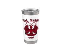 Satanás me ama Salve Satanás Diablo 666 Diciendo Vaso térmico de acero inoxidable de doble pared