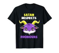 Satanás Respeta Los Pronombres No Binarios. Enby, El Demonio Camiseta