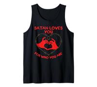 Satanás te ama por quién Eres Diablo Gótico Gótico Dicho Camiseta sin Mangas