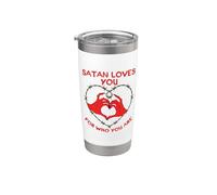 Satanás te ama por quién eres Diablo Gótico Gótico Dicho Vaso térmico de acero inoxidable de doble pared