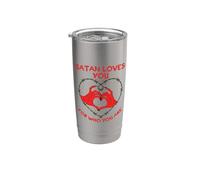 Satanás te ama por quién eres Diablo Gótico Gótico Dicho Vaso térmico de acero inoxidable de doble pared