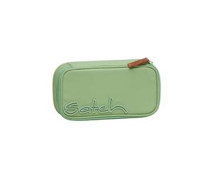 satch Caja extragrande con compartimento separador, compartimento con cremallera, escuadra, ventana para horario, estuche escolar, cartuchera, jade nórdico, verde claro