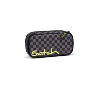 Satch Estuche Extra Grande con Separador, Bolsillo con Cremallera, portalápices y Ventana para horario con Regla Triangular Dark Skate - Negro