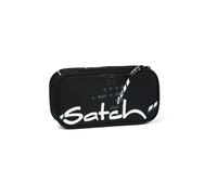 Satch Estuche Extra Grande con Separador, Bolsillo con Cremallera, portalápices y Ventana para horario con Regla Triangular Ninja Matrix - Negro