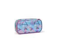 Satch Estuche Extra Grande con Separador, Bolsillo con Cremallera, portalápices y Ventana para horario con Regla Triangular 80s Dance - Azul Claro