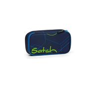 Satch Estuche Extra Grande con Separador, Bolsillo con Cremallera, portalápices y Ventana para horario con Regla Triangular Blue Tech - Azul Oscuro