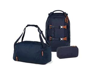 Satch Nordic Blue - Juego de mochila y estuche, ergonómico, ecológico, 30 litros