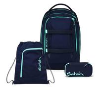 Satch Pack de mochila escolar de 3 piezas, incluye estuche y bolsa de deporte, Menta oceá, 45 x 30 x 27 cm, Moderno, ergonómico