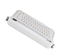 SatcOp Teclado de Máquina de Escribir Inalámbrico de 86 Teclas, Teclado Retro con Soporte Integrado, Teclado con Lindas Teclas Redondas para Múltiples Dispositivos para PC (Blanco)