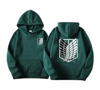 Satdflie Anime Attack on Titan Gorro Levi Ackerman Pullover Alas de la Libertad Impresión Unisex Manga Larga Sudadera con Capucha, Casual Harajuku Suéteres Cómodos, Color/1, S