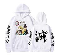 Satdflie Anime Demon Slayer Impreso Sudadera con Capucha Hombres Mujeres Harajuku suéter Loog Manga Sudadera Unisex Casual con Capucha Tops, Regalo Ideal para los Fans Navidad, Color / 2, XL