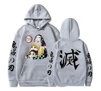 Satdflie Anime Demon Slayer Impreso Sudadera con Capucha Hombres Mujeres Harajuku suéter Loog Manga Sudadera Unisex Casual con Capucha Tops, Regalo Ideal para los Fans Navidad, Color/6, XXL