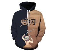 Satdflie Anime Demon Slayer Impreso Sudadera con Capucha Hombres Mujeres Harajuku suéter Loog Manga Sudadera Unisex Casual con Capucha Tops, Regalo Ideal para los Fans Navidad, Color /6, S