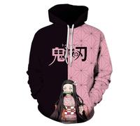 Satdflie Anime Demon Slayer Impreso Sudadera con Capucha Hombres Mujeres Harajuku suéter Loog Manga Sudadera Unisex Casual con Capucha Tops, Regalo Ideal para los Fans Navidad, Color /4, 5XS