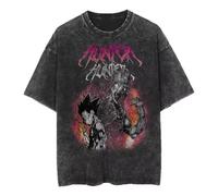 Satdflie Anime Hunter X Hunter Camisetas para Hombres algodón Cuello tripulación gráfico Hiphop Streetwear Lavado Retro Verano Suelto Camisetas, Comodidad Manga Corta Tops, negro/15, XXL