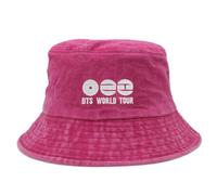 Satdflie BTS Sombrero de Cubo para Fans Gorra de Sol para Bangtan Boys Suga Jin Jimin Jung Kook J-Hope Mondo Tour Hiphop Unisex Bordado Lavado Retro Sombrero, Color/1