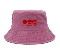 Satdflie BTS Sombrero de Cubo para Fans Gorra de Sol para Bangtan Boys Suga Jin Jimin Jung Kook J-Hope Mondo Tour Hiphop Unisex Bordado Lavado Retro Sombrero, Color/4