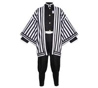Satdflie Demon Slayer Cosplay Disfraz Kimono Robe Traje con Cinturón Completo Uniforme Conjunto Unisex Navidad Halloween Disfraz Anime Fans Regalo, Iguro Obanai, Tamaño 150
