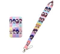 Satdflie Demon Slayer Lanyard con soporte de tarjeta Set, para correas de llaves Decoraciones llavero suministros de fiesta, Anime Cosplay regalos para fans Navidad, color 3