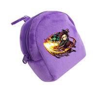 Satdflie Demon Slayer Moneda Bolsa, Bolsa de Cremallera de Peluche Mini Moneda Cartera, Bolsas de Almacenamiento de Auriculares Titular de la Llave, Regalo para niños y niñas Christams, Estilo/9