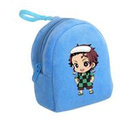 Satdflie Demon Slayer Moneda Bolsa, Bolsa de Cremallera de Peluche Mini Moneda Cartera, Bolsas de Almacenamiento de Auriculares Titular de la Llave, Regalo para niños y niñas Christams, Estilo/11