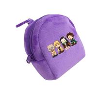 Satdflie Demon Slayer Moneda Bolsa, Bolsa de Cremallera de Peluche Mini Moneda Cartera, Bolsas de Almacenamiento de Auriculares Titular de la Llave, Regalo para niños y niñas Christams, Estilo/4