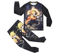 Satdflie Demon Slayer Pijama Suave Conjunto para Hombres Mujeres, Dibujos Animados Imprimir suéter Navidad Ropa de Noche, 2PC Mangas largas Pantalones de Cintura elástica, Color/1, 170 tamaño