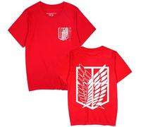 Satdflie japonés Anime Ataque en Titan Camisetas para Hombres Mujeres Scout Regimiento Cuerpo de encuesta Camisetas de Logotipo Verano Manga Corta Tops Suaves, color/18, L