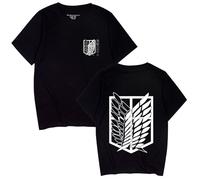 Satdflie japonés Anime Ataque en Titan Camisetas para Hombres Mujeres Scout Regimiento Cuerpo de encuesta Camisetas de Logotipo Verano Manga Corta Tops Suaves, color/13, 3XL