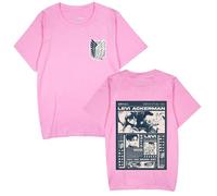 Satdflie japonés Anime Ataque en Titan Camisetas para Hombres Mujeres Scout Regimiento Cuerpo de encuesta Camisetas de Logotipo Verano Manga Corta Tops Suaves, color/11, XL