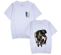 Satdflie japonés Anime Ataque en Titan Camisetas para Hombres Mujeres Scout Regimiento Cuerpo de encuesta Camisetas de Logotipo Verano Manga Corta Tops Suaves, Color/2, XL