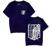 Satdflie japonés Anime Ataque en Titan Camisetas para Hombres Mujeres Scout Regimiento Cuerpo de encuesta Camisetas de Logotipo Verano Manga Corta Tops Suaves, color/16, XS