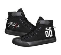 Satdflie KPOP Stray Kids Zapatos de Lienzo Bang Chan Lee Conocer ChangBin Han I.N Felix HyunJin Seungmin Velcro Alto Superior Impreso Zapatos Unisex Adultos, Color/7, 39 tamaño