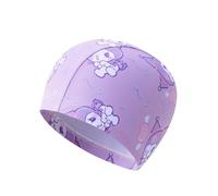 Satdflie Niños Gorras de natación Niño pequeño Impermeable elástico Respirable Gorra protección Piscina Dibujos Animados Sombrero de natación para el Pelo Largo/Corto niños niñas, púrpura, un tamaño