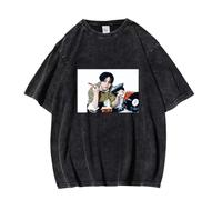Satdflie SKZ Camisetas para Las Mujeres Hombres Stray Kids Run IT Fans Support Concert Tees, Bangchan Jisung Felix Hyunjin I.N Changbin Seungmin Lavado Retro Verano de Manga Corta, Negro/4, 3XL