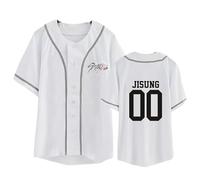 Satdflie SKZ Domin ATE Tour Mundial 8 Camisetas de Beisbol Jersey Bangchan LeeKnow Hyunjin Felix Unisex Manga Corta impresión Moda Ligero Cuello en V Transpirable Deporte Tops, estilo/21, XXL