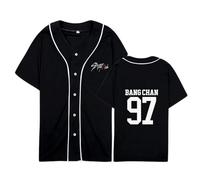 Satdflie SKZ Domin ATE Tour Mundial 8 Camisetas de Beisbol Jersey Bangchan LeeKnow Hyunjin Felix Unisex Manga Corta impresión Moda Ligero Cuello en V Transpirable Deporte Tops, estilo/20, XXL