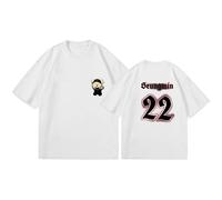 Satdflie Stray Kids Camisetas para Las Mujeres Skzoo Fans de Apoyo a Las Camisetas de Concierto, Bangchan Jisung Felix Hyunjin I.N Changbin Seungmin Dibujos Manga Corta Verano, Blanco/5, 4XL