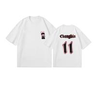 Satdflie Stray Kids Camisetas para Las Mujeres Skzoo Fans de Apoyo a Las Camisetas de Concierto, Bangchan Jisung Felix Hyunjin I.N Changbin Seungmin Dibujos Manga Corta Verano, Blanco/8, S