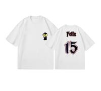 Satdflie Stray Kids Camisetas para Las Mujeres Skzoo Fans de Apoyo a Las Camisetas de Concierto, Bangchan Jisung Felix Hyunjin I.N Changbin Seungmin Dibujos Manga Corta Verano, Blanco/7, S