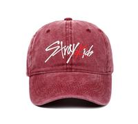 Satdflie Stray Kids Gorra de béisbol para Hombres Mujeres Sombrero del Sol Felix Hyunjin Han Seungmin I.N Bangchan Changbin Bordado Vintage Lavado Gorra, Regalo Ideal para los Fans, Borgoña
