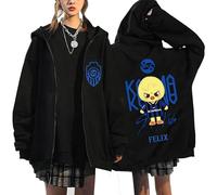 Satdflie StrayKids Cremallera Sudadera con Capucha SKZ Karma Chaqueta Deportiva BangChan Lee Conocer Changbin Hyunjin Han Felix Seungmin I.N Suelto Y2K Ropa callejera Harajuku Sudadera, Color/10, L